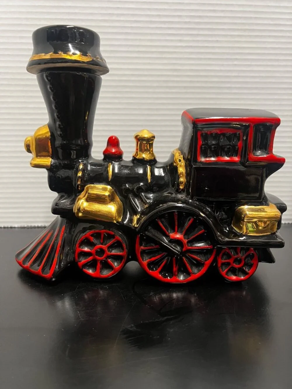 Vintage Ezra Brooks whiskey decanter, EMPTY, black train locomotive